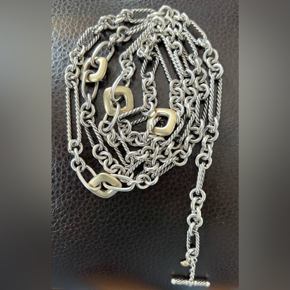 David Yurman 36” necklace 18K gold and 925 silver link - Picture 2 of 12